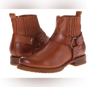 Frye Cognac Leather Heeled Boots